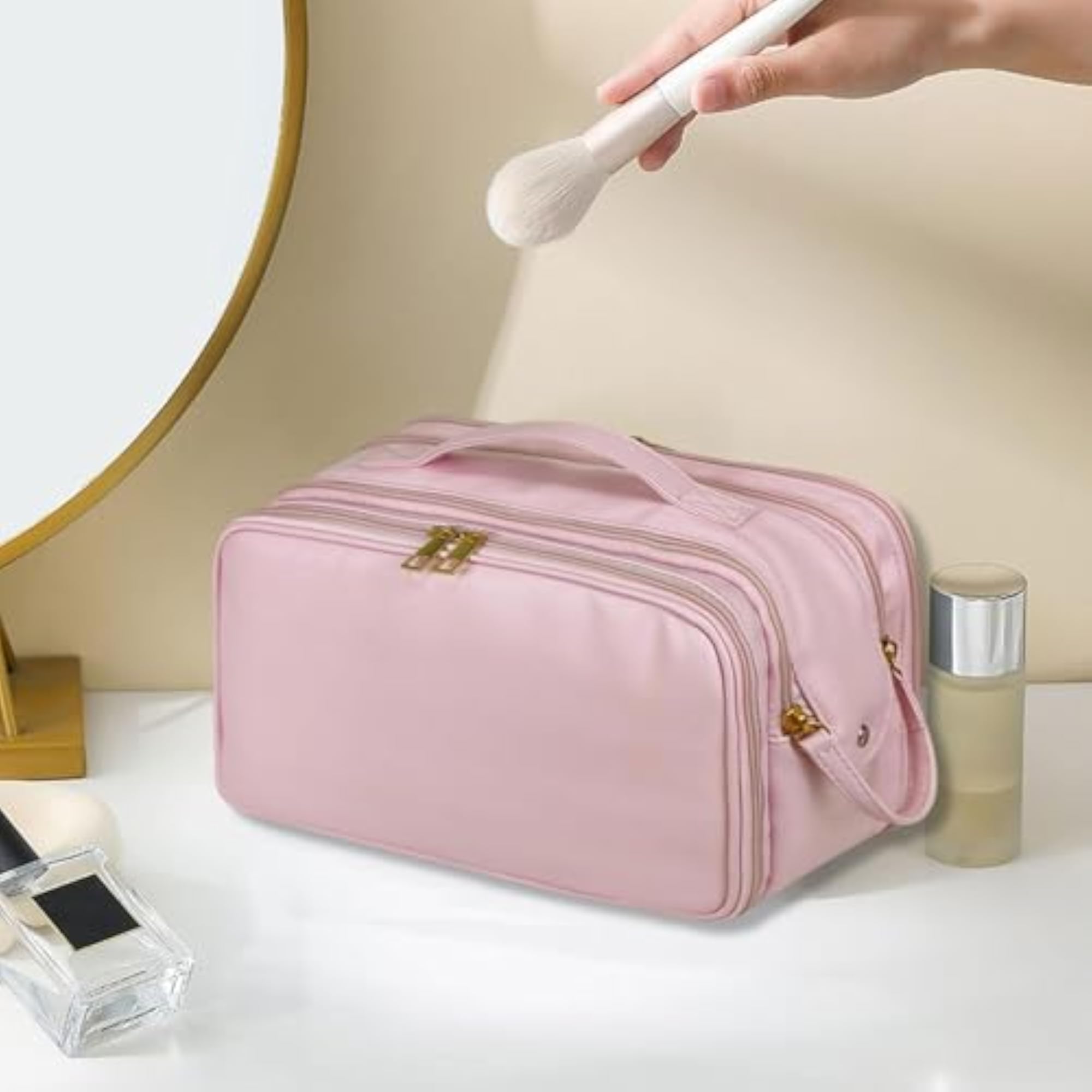 Travel Toiletry Bag with Double Side Opening